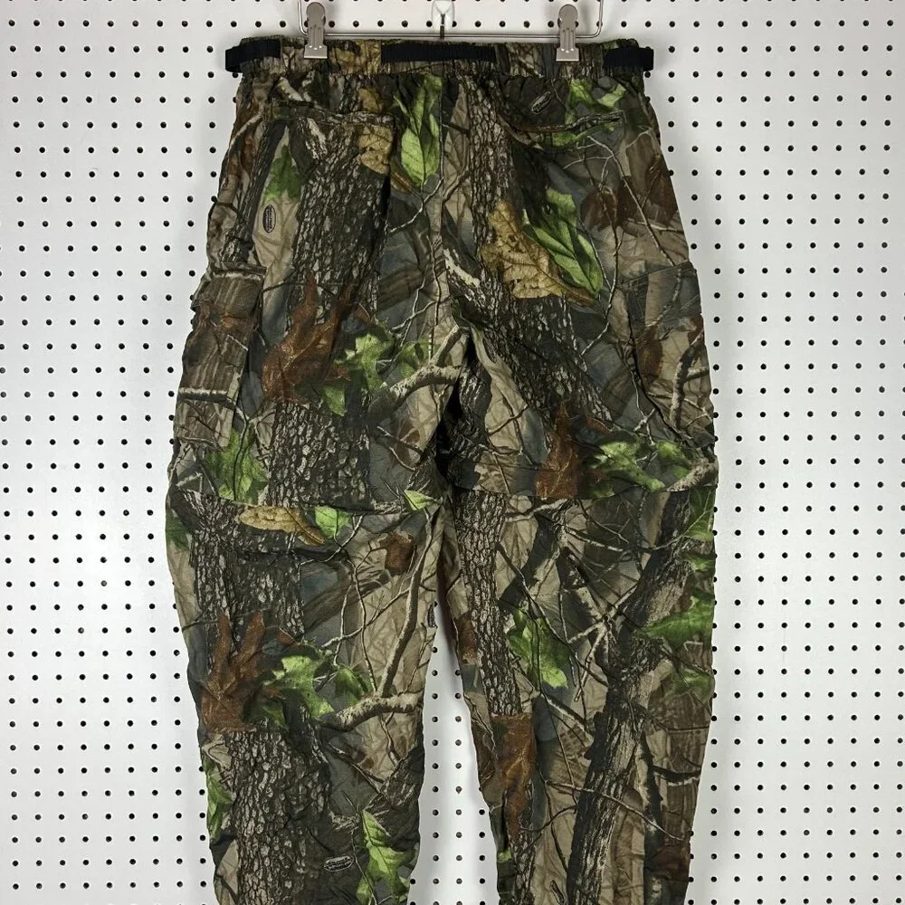 Remington Realtree Baggy Cargo Pants Large Y2K‎ Camo Zip Off Shorts w/ Belt Hunt